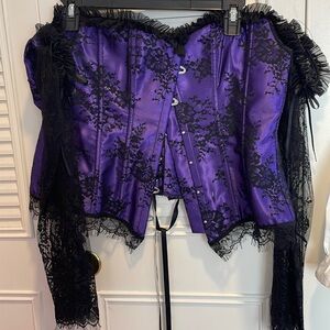 Plus Size Corsets for Women Renaissance Corset Strap Black Costumes Overbust